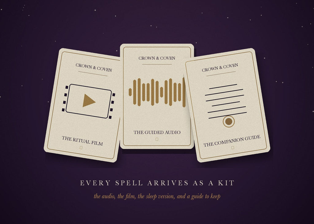 What arrives with every spell: ritual film, guided audio, companion guide