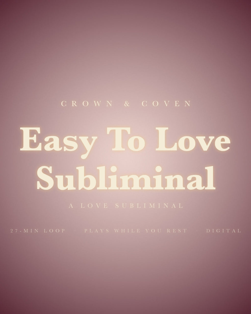 Listen: 45-second preview of the Easy To Love Subliminal