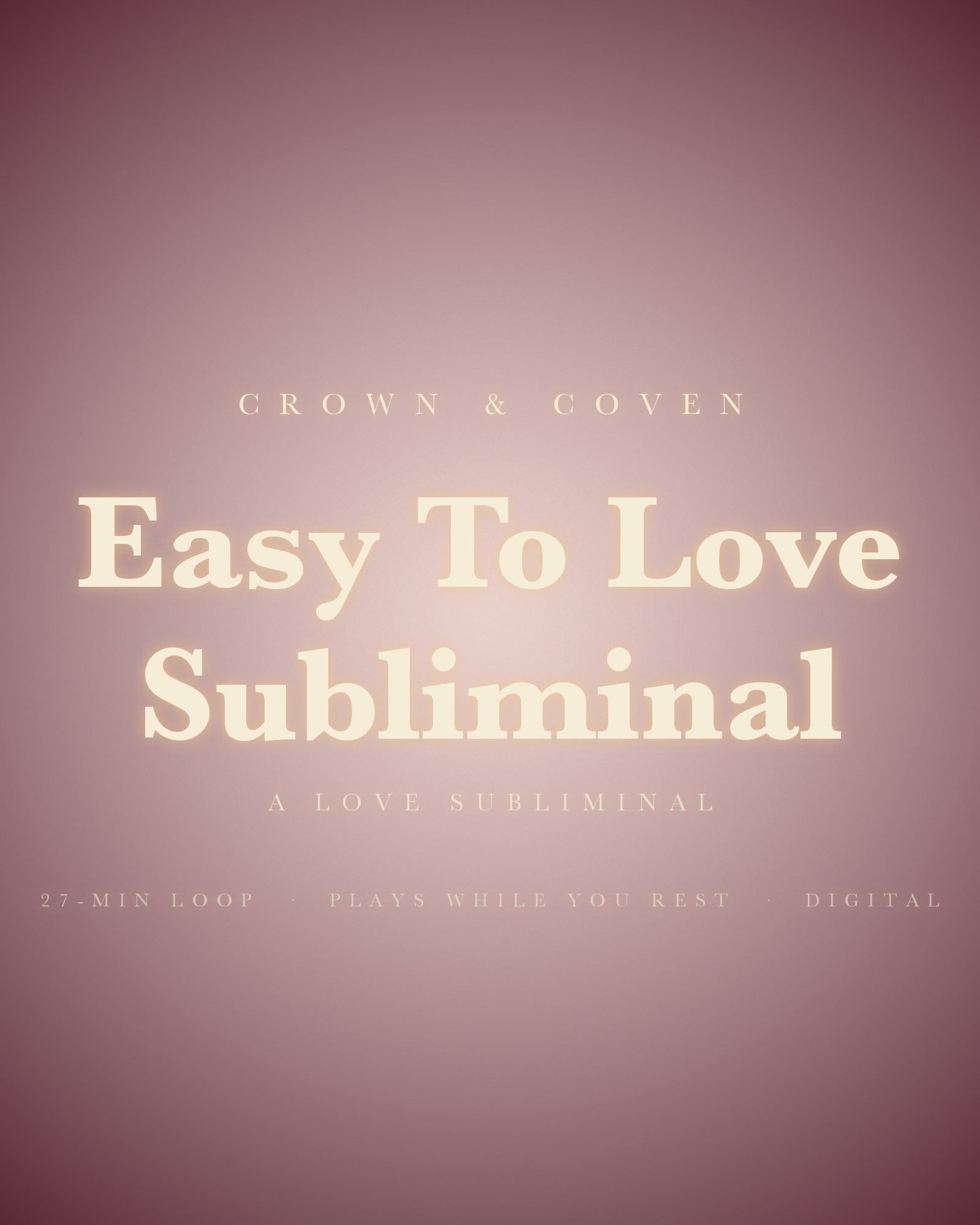 Listen: 45-second preview of the Easy To Love Subliminal